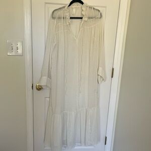 H&M White/sheer swimsuit cover